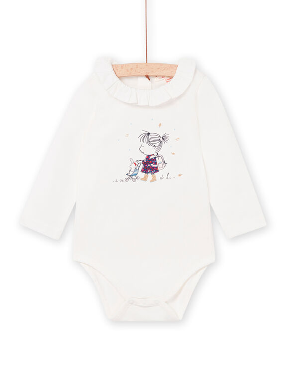 Body bianco con motivo bambina PIGOBOD / 22WG09O1BOD001