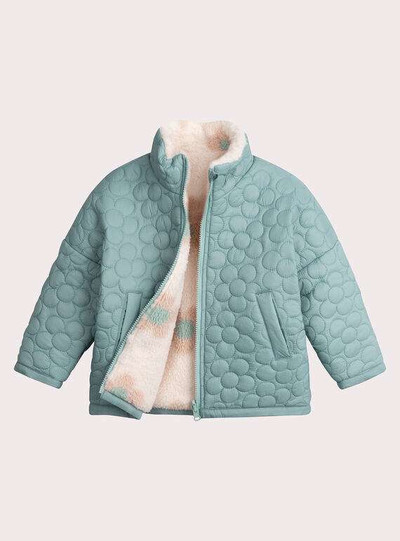  Piumino reversibile in sherpa stampato floreale per bambina  VANEWDOUNE / 24W901E3D3E622