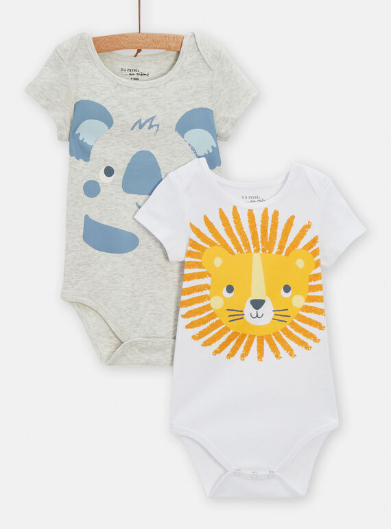 Set 2 body bianchi e grigi bambino TEGABODTET / 24SH1471BOD000
