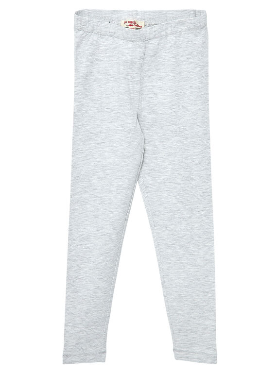 Leggings bambina grigio chiaro JYAESLEG4 / 20SI0164D26943