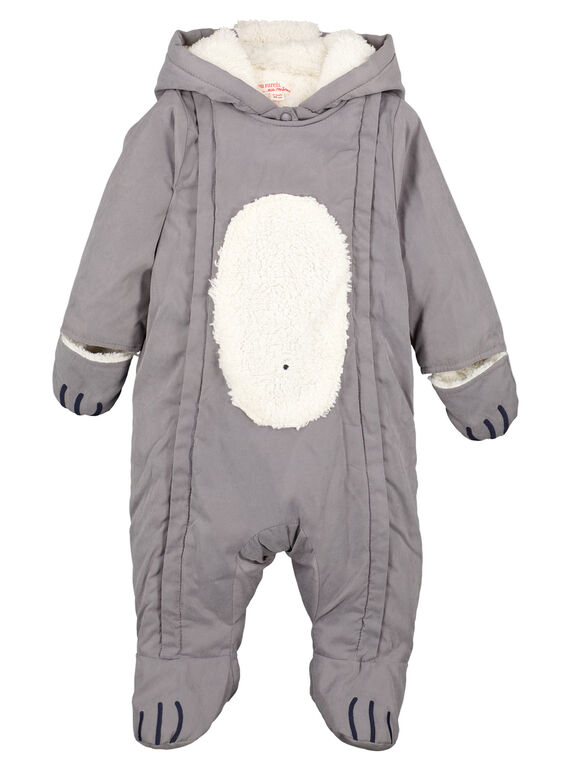 Tutina imbottita grigia neonato GUGROPIL / 19WG10G1PILJ902