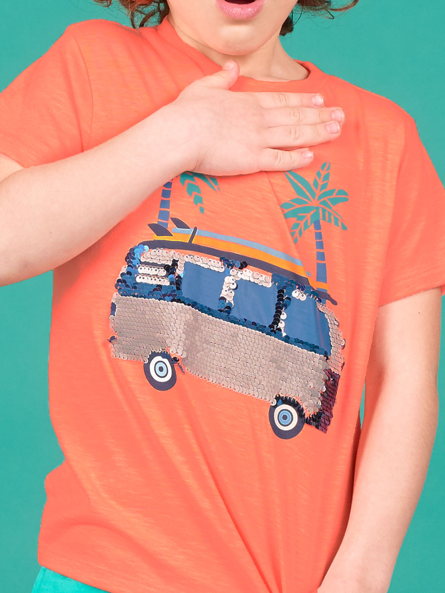 T shirt arancione fluo bambino