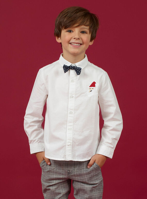 Camicia natalizia bianca e papillon con stampa bambino MONOCHEM / 21W902Q1CHM000