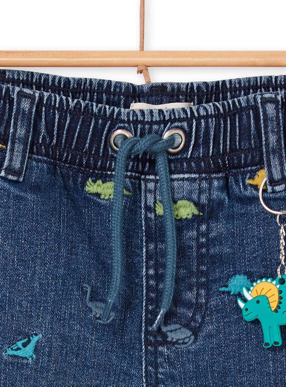 Bermuda in jeans blu stampa dinosauri bambino LOVERBER2 / 21S902Q1BERP274