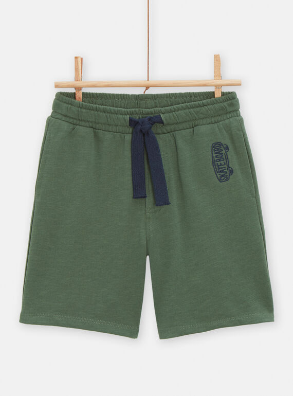 Bermuda verde scuro bambino TOJOBER4 / 24S902C7BERG618