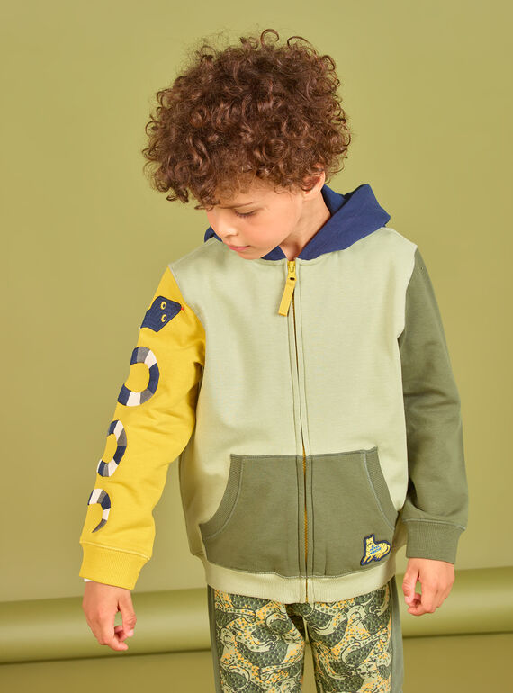 Felpa con cappuccio color block bambino MOKAGIL / 21W902I1GIL612