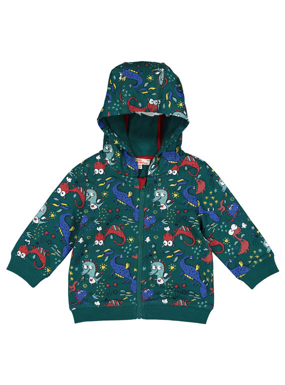 Cardigan con cappuccio all over dinosauro GUVEGIL / 19WG1021GIL608