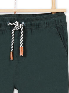 Pantaloni in sergé verde scuro bambino MOTUPAN2 / 21W902K2PANG618