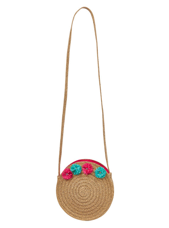 Borsa di paglia con fiori + Glitter al centro dei fiori JYAWESAC / 20SI0191BES001