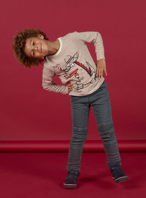 Jeans grigi foderati in pile bambino MOFUNJEAN / 21W902M1JEAK004