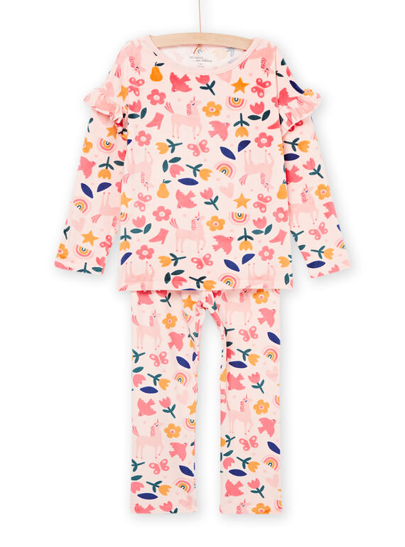 Pigiama t-shirt e pantaloni in velluto con stampa fiori PEFAPYJMAX / 22WH1137PYJD327