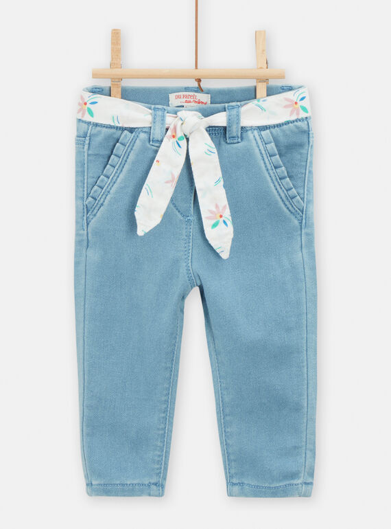 Jeggings azzurri con cintura con stampa neonata TICLUJEAN / 24SG09O1PANP272