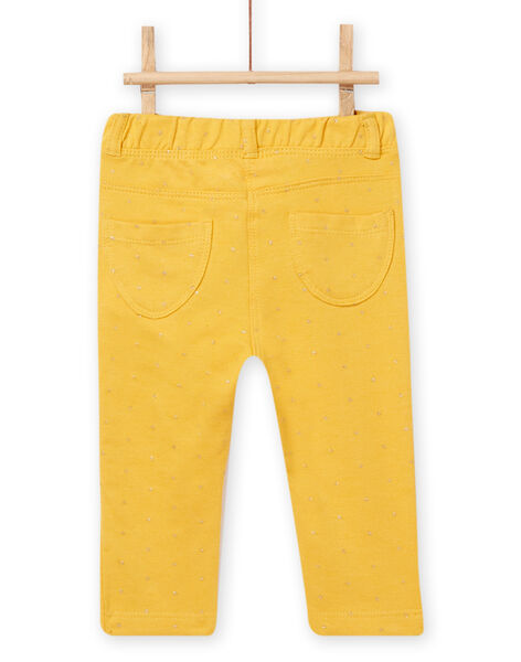 Pantaloni gialli a pois e tasche cuori neonata NIJOPAN1 / 22SG0961PANB105