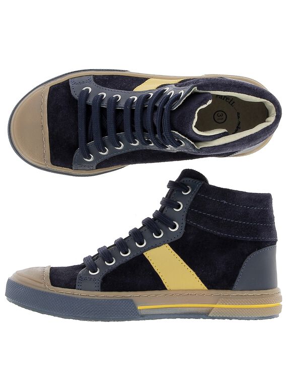 Boys' leather city trainers DGBASART / 18WK36T7D3F070