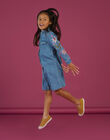 Abito in jeans blu con ricami a fiori sulle maniche RAMAGROB3 / 23S901T2ROBP272