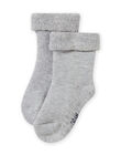 Calze tinta unita grigio melange maglia bouclette neonata MYIESSOQB4 / 21WI09E9SOQJ920