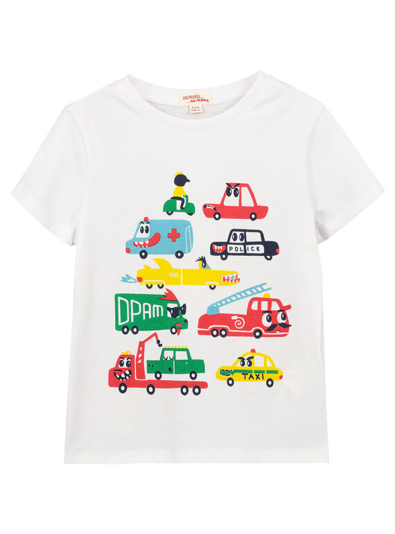 T-shirt bianca fantasia bambino FOCOTI2 / 19S90282TMC000