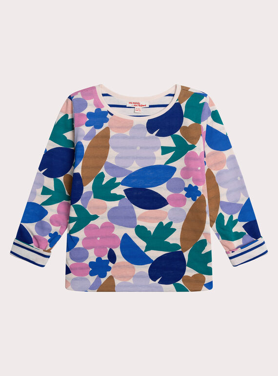 T-shirt beige con stampa floreale per bambina XABLUTEE3 / 25W901N2TML114
