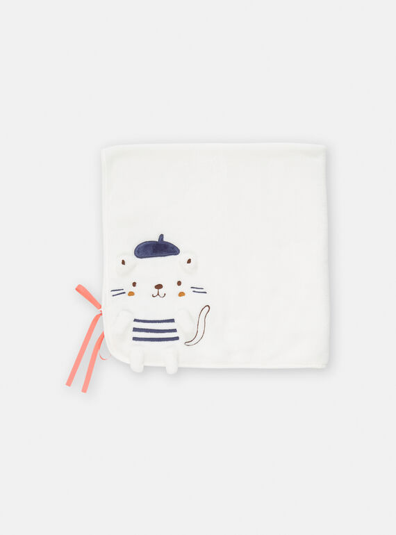 Coperta panna con stampa gatto TOU1COUV / 24SF05H1D4PA001