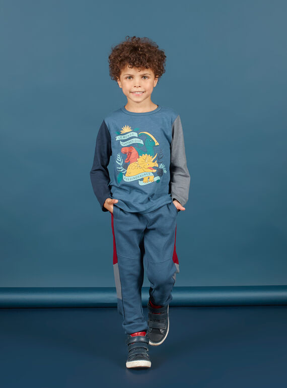 Pantaloni sportivi navy e rossi bambino MOPAJOG / 21W902H1JGB219