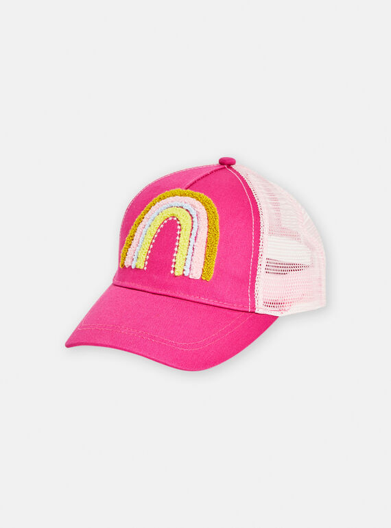 Cappellino rosa con motivo arcobaleno bambina TYAJOCAP2 / 24SI01E2CHA310