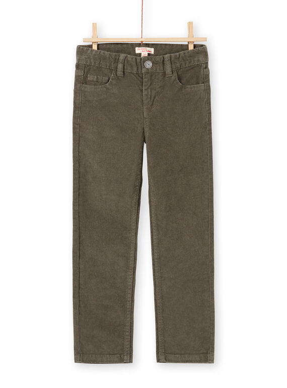 Pantaloni tinta unita kaki a costine bambino MOJOPAVEL2 / 21W90214PANG631