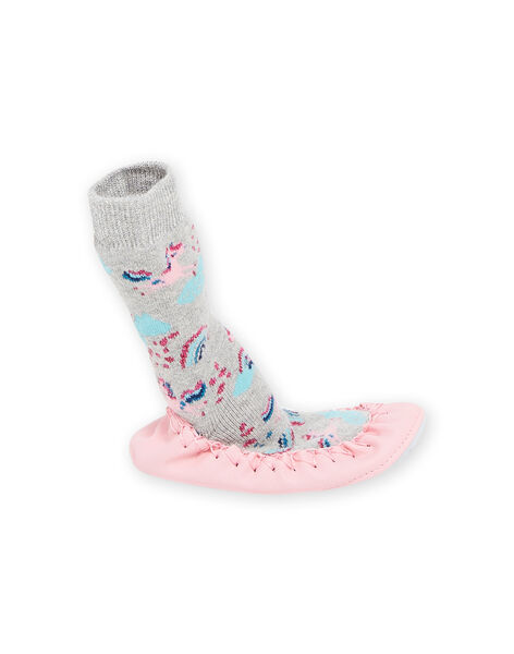 Babbucce a calza con stampa unicorni e arcobaleno PACHO7CORN / 22XK3542D08943