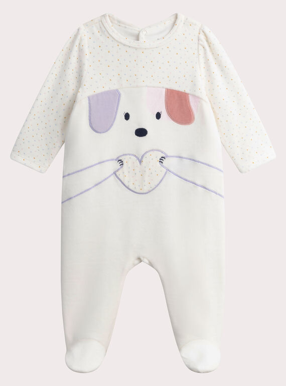 Tutina in ciniglia écru per neonata WEFIGREAN / 25SH1393GRE001