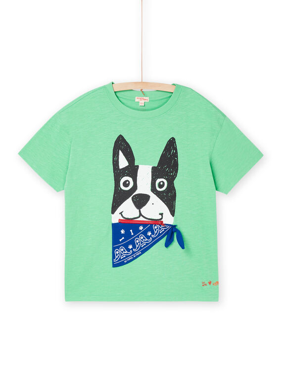 T-shirt verde con motivo cane capsule spa ROSPATI1 / 23S902P4TMCG624