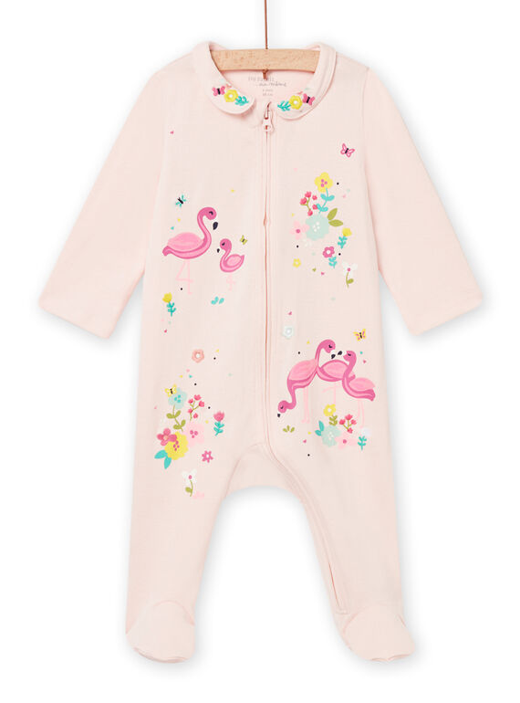 Tutina con motivi a fiori e fenicotteri rosa neonata NEFIGREFLAM / 22SH13G1GRE307