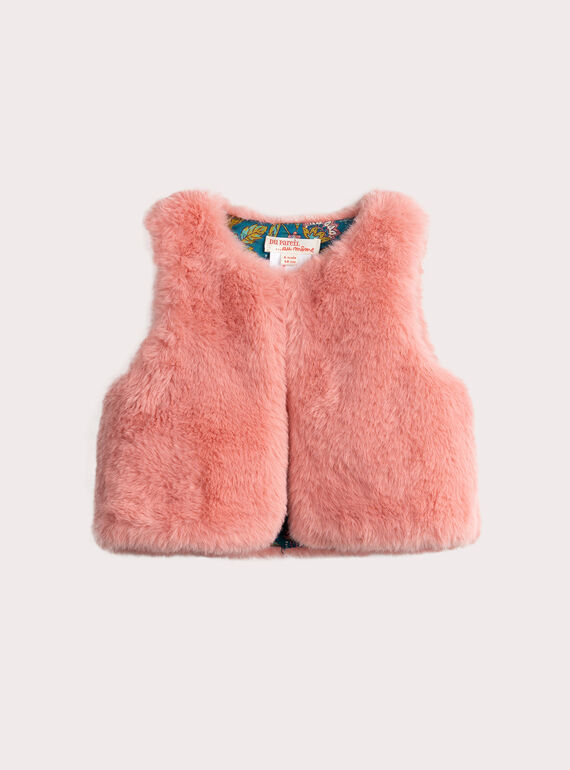 Cardigan rosa reversibile per bambina VIKLICAR2 / 24WG0942CAR303