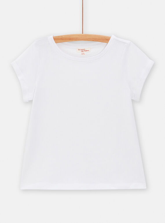 T-shirt bambina bianca a maniche corte TAESTI1 / 24S901V1TMC000