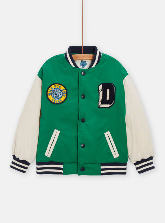 Giacca verde in nylon stile giubbotto bambino TOGROBLOU2 / 24S902P1BLOG623