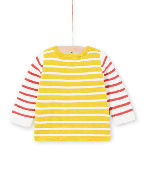 Cardigan a righe giallo neonato LUNOGIL / 21SG10L1GIL106