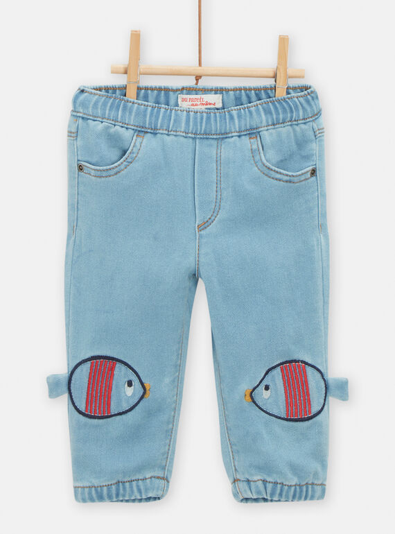 Jeans azzurri con motivi pesci neonato TUCLUJEAN / 24SG10O1JEAP272