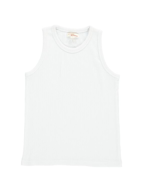 Boys' white vest COJODEB9 / 18S902S2D27000