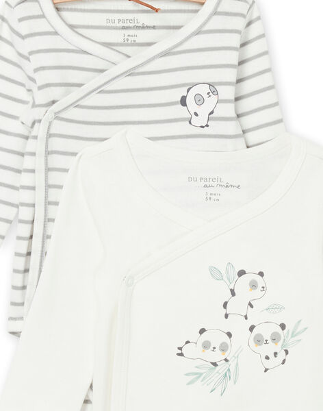 2 body con stampa a righe e motivi panda POU2BOD2 / 22WF0491BOD001