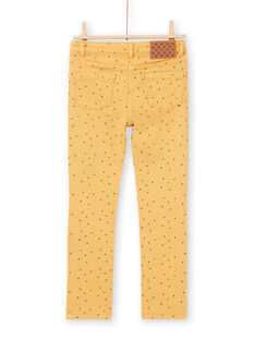 Pantaloni in sergé senape con stampa stelle bambina MAJOPANT1 / 21W90123PANB106