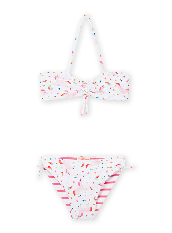 Bikini double face bianco bambina NYABIK3EX / 22SI01LCMAI000