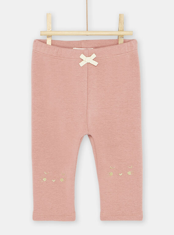 Pantaloni litchi con ricami testa di animale neonata SIJOPANDOU3 / 23WG09B3PAND317