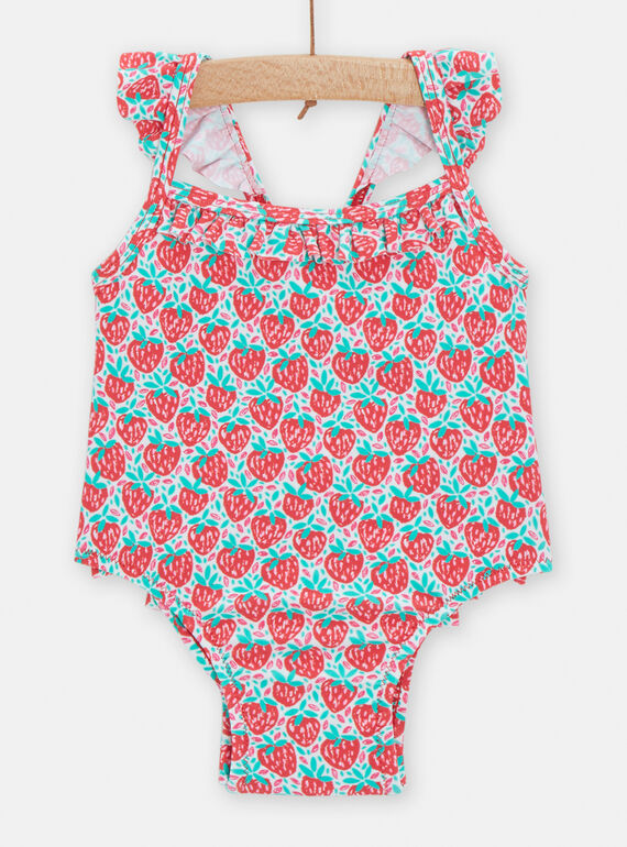 Costume intero rosso con stampa fragola neonata TYIMER3 / 24SI09G4MAI000