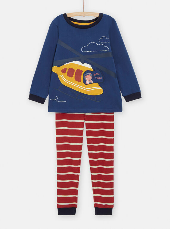 Pigiama blu e rosso con motivo elicottero bambino TEGOPYJHELI / 24SH1241PYJC210