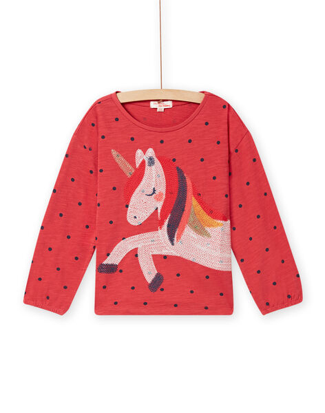 T-shirt a pois ricamo unicorno bambina NAVITEE2 / 22S901M2TML409
