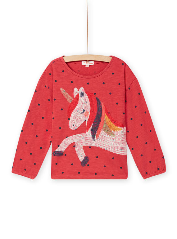 T-shirt a pois ricamo unicorno bambina NAVITEE2 / 22S901M2TML409