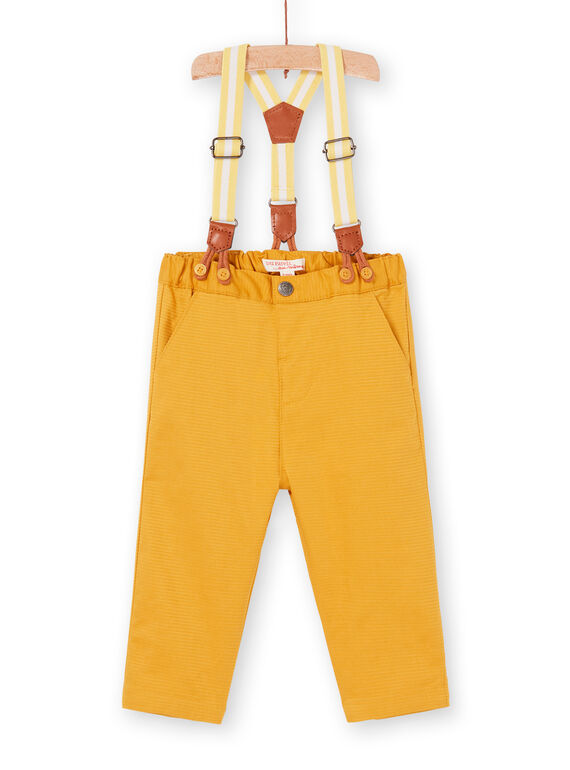 Pantaloni gialli e bretelle a righe neonato LUBALPAN / 21SG10O1PAN117