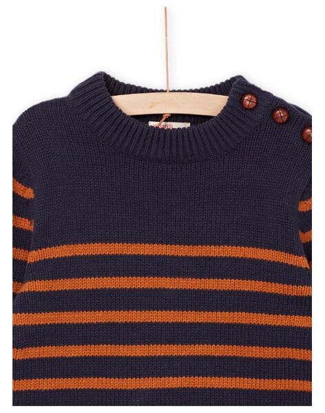 Maglia blu notte a righe senape POJOPUL2 / 22W902D2PUL705