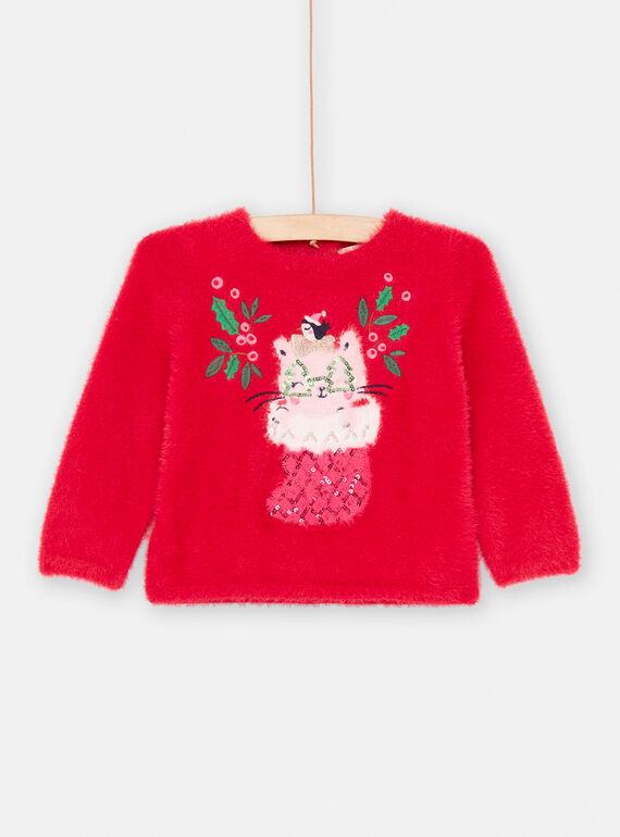 Maglia rossa morbida neonata SIWAYPULL / 23WG09S1PULF529