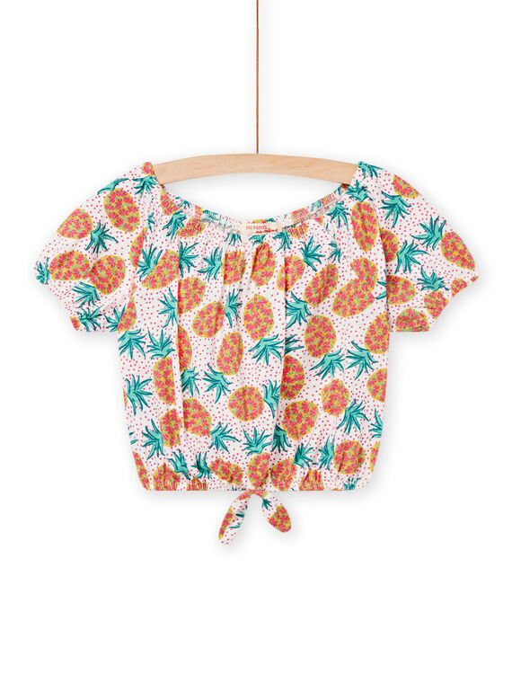 T-shirt maniche corte con stampa ananas e pois bambina NAWATI3 / 22S901V4TMC001