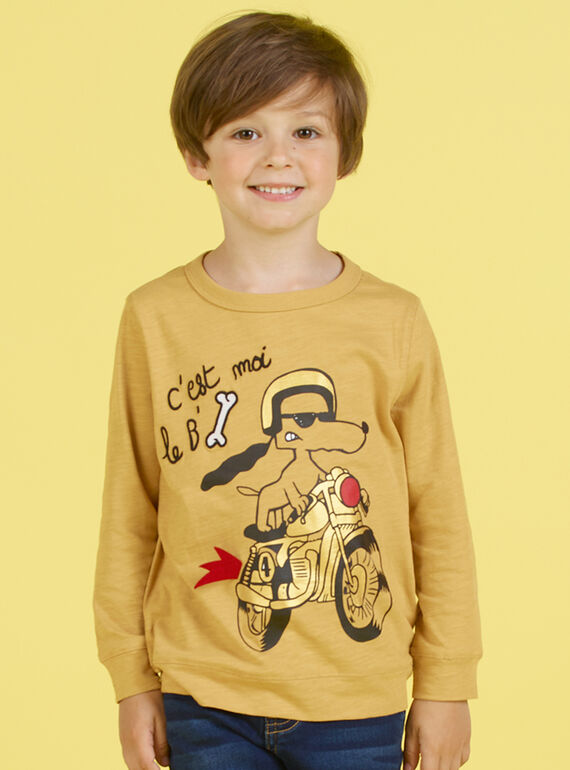 T-shirt senape bambino MOMIXTEE3 / 21W902J5TMLB101
