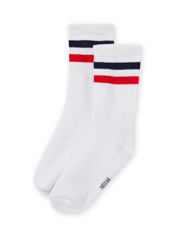 Calze bianche a righe colorate bambino MYOJOCHOS1 / 21WI0212SOQ000